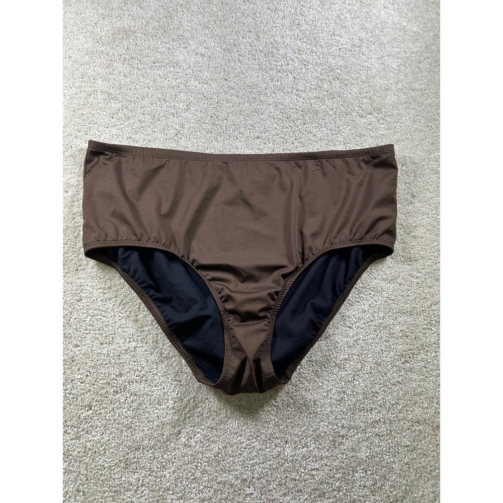 Cleanwater Women's Swim Bottom Brown Size 18W Nylon‎ Spandex